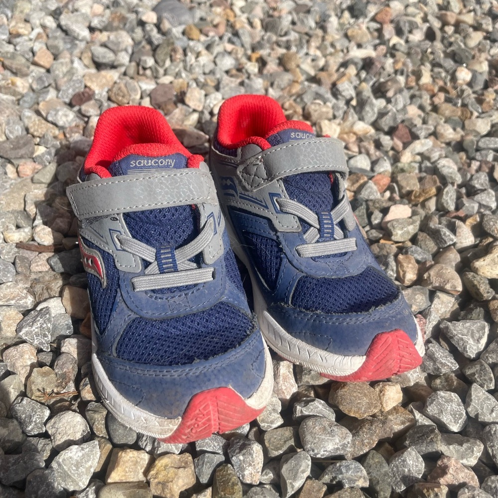 Saucony Kids' Navy and Red Athletic Sneakers